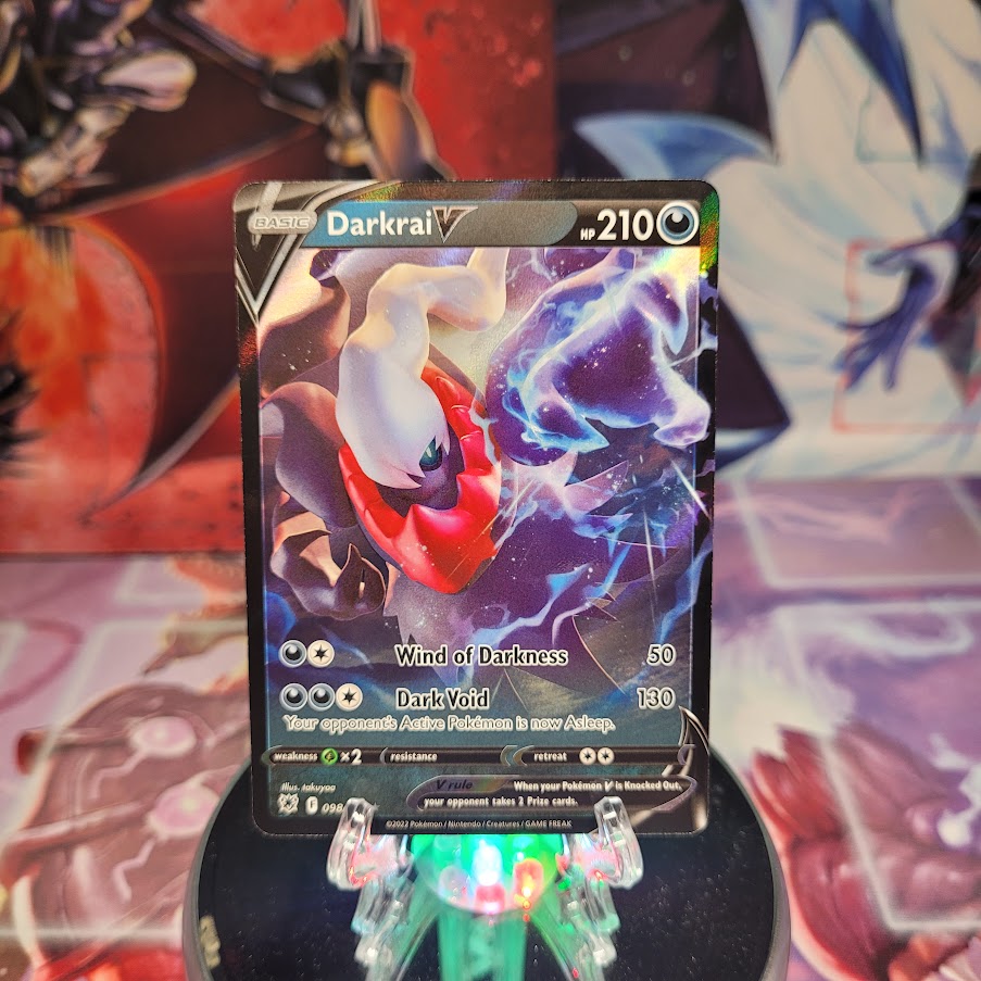 An Ultra Rare "Darkrai V" (098/189) card from the Pokemon Set: Astral Radiance.