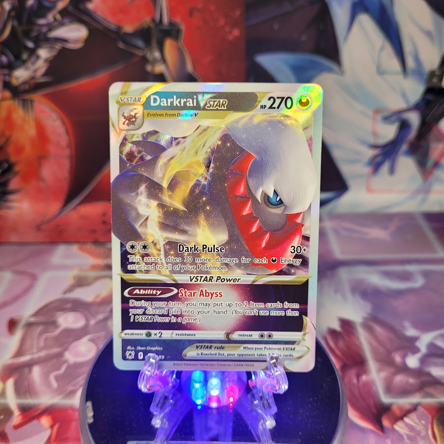 An Ultra Rare "Darkrai Vstar" (099/189) card from the Pokemon Set: Astral Radiance.