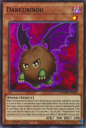 A Super Rare "Darkuriboh" card from the Yugioh Set: Maze of Muertos (MZMU).