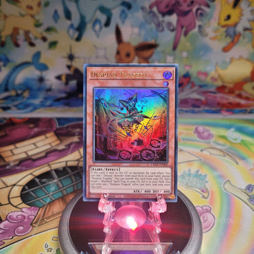 An Ultra Rare "Despian Tragedy" card from the Yugioh Structure Deck: The Fallen & The Virtuous (CH01).