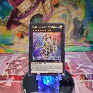 A Platinum Secret Rare "Dingirsu, the Orcust of the Evening Star" card from the Yugioh Set: Rarity Collection 1 (RA01).