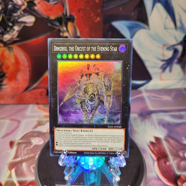 A Super Rare "Dingirsu, the Orcust of the Evening Star" card from the Yugioh Set: Rarity Collection 1 (RA01).