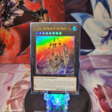 An Ultra Rare "Dingirsu, the Orcust of the Evening Star" card from the Yugioh Set: Rarity Collection 1 