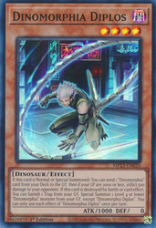 A Super Rare "Dinomorphia Diplos" card from the Yugioh 25th Anniversary Tin: Dueling Heroes (MP23).