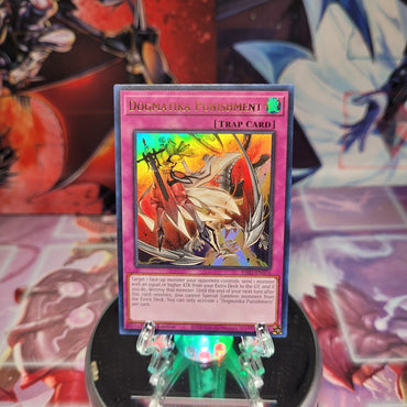 An Ultra Rare "Dogmatika Punishment" card from the Yugioh Set: Rarity Collection 1 (RA01).