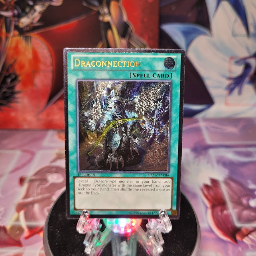 An Ultimate Rare "Draconnection" card from the Yugioh Set: Galactic Overlord (GAOV).