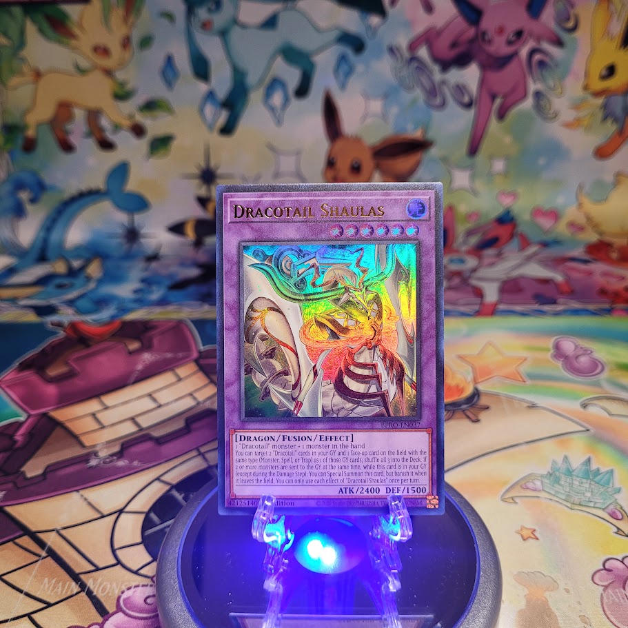 An Ultra Rare "Dracotail Shaulas" card from the Yugioh Set: Burst Protocol (BPRO).