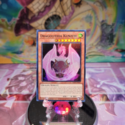 A Super Rare "Dragolithia Kunzite" card from the Yugioh Set: Alliance Insight (ALIN).