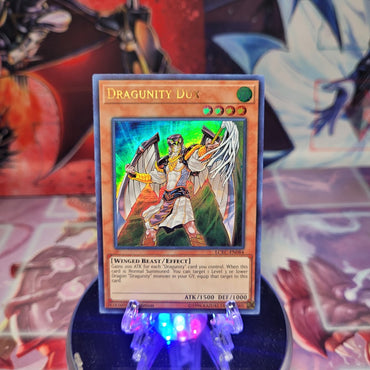 An Ultra Rare "Dragunity Dux" card from the Yugioh Set: Legendary Collection: Kaiba.