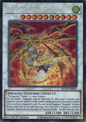 A Secret Rare "Dragunity Knight - Ascalon" card from the Yugioh Set: Battles of Legend: Glorious Gallery (BLGG).