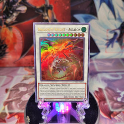 An Ultra Rare "Dragunity Knight - Ascalon" card from the Yugioh Set: Cybernetic Horizon.