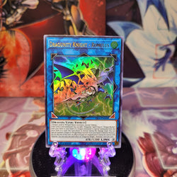 An Ultra Rare "Dragunity Knight - Romulus" card from the Yugioh Set: Rising Rampage.