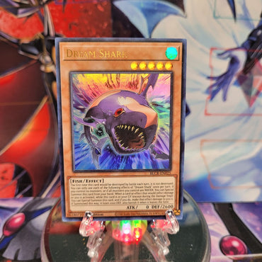 An Ultra Rare "Dream Shark" card from the Yugioh Set: Battles of Legend: Crystal Revenge.