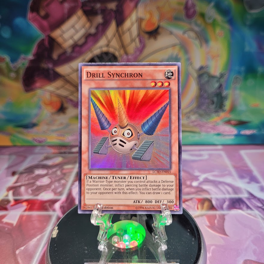 A Super Rare "Drill Synchron" card from the Yugioh Set: Legendary Collection 5D's.