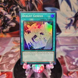 A Super Rare "Duelist Genesis" card from the Yugioh Set: Duelist Nexus. 