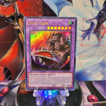 An Ultra Rare "Dyna Tank" card from the Yugioh Set: Battles of Legend: Crystal Revenge.