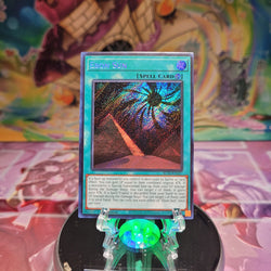 A Secret Rare "Ebon Sun" card from the Yugioh Set: Battles of Legend: Terminal Revenge.