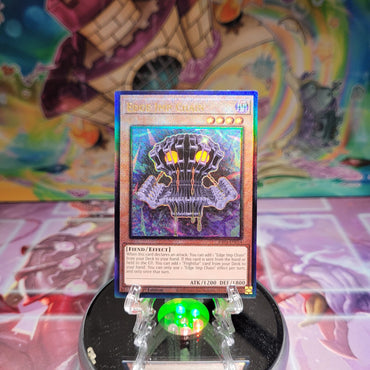 A Prismatic Ultimate Rare "Edge Imp Chain" card from the Yugioh Set: Quarter Century Stampede (RA04).