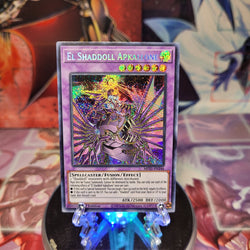 A Prismatic Secret Rare "El Shaddoll Apkallone" card from the Yugioh 2021 Tin of Ancient Battles (MP21).