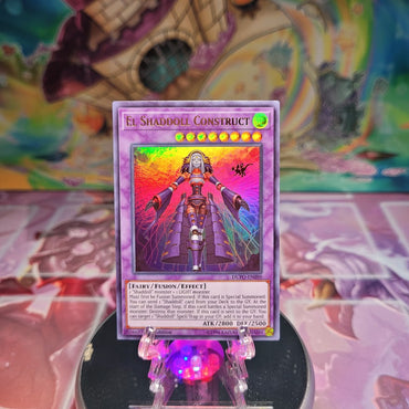 An Ultra Rare "El Shaddoll Construct" card from the Yugioh Set: Duel Power.