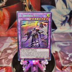 A Prismatic Secret Rare "El Shaddoll Construct" card from the Yugioh 2021 Tin of Ancient Battles (MP21).
