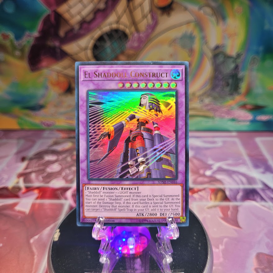 An Ultra Rare "El Shaddoll Construct" card from the Yugioh Structure Deck: Shaddoll Showdown.