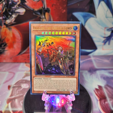 An Ultra Rare Alternate Art "Eldlich the Golden Lord" card from the Yugioh Set: Rarity Collection 1 (RA01).