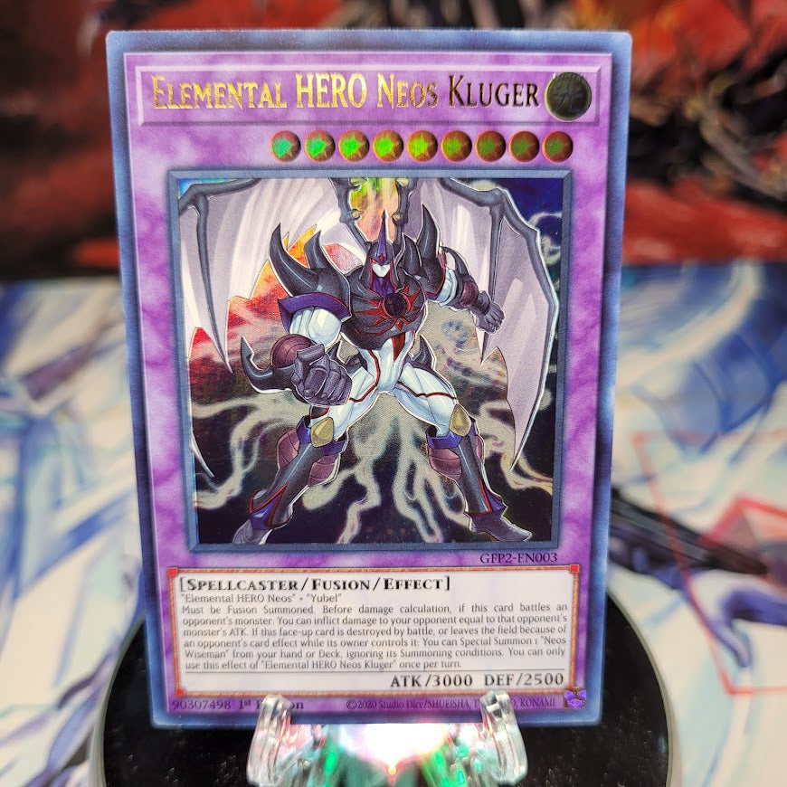  An Ultra Rare "Elemental Hero Neos Kluger" card from the Yugioh Set: Ghosts From the Past: The 2nd Haunting (GFP2).