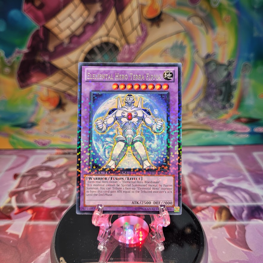 A Duel Terminal Common "Elemental Hero Terra Firma" card from the Yugioh Set: Duel Terminal 4 (DT04).