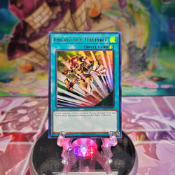 An Ultra Rare "Emergency Teleport" card from the Yugioh Set: Rarity Collection 2 (RA02).