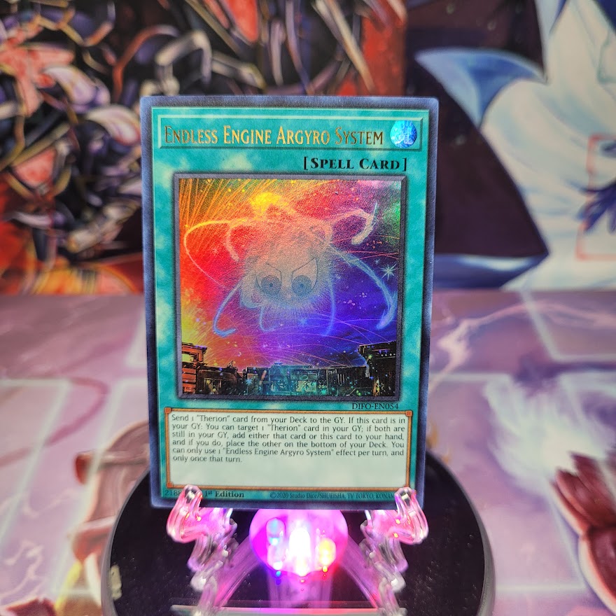  An Ultra Rare "Endless Engine Argyro System" card from the Yugioh Set: Dimension Force.