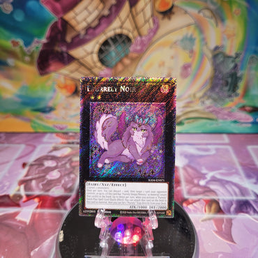 A Platinum Secret Rare "Epurrely Noir" card from the Yugioh Set: Quarter Century Stampede (RA04).
