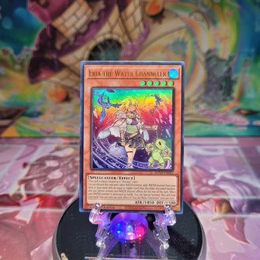 An Ultra Rare "Eria the Water Channeler" card from the Yugioh Set: Rage of the Abyss.