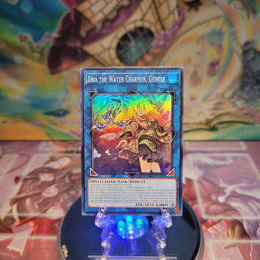 A Super Rare "Eria the Water Charmer, Gentle" card from the Yugioh Set: Quarter Century Bonanza (RA03).