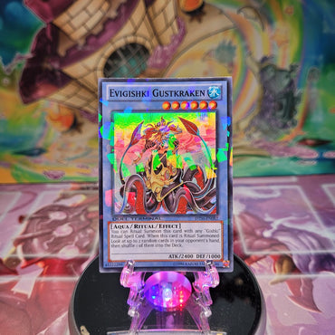 A Duel Terminal Super Rare "Evigishki Gustkraken" card from the Yugioh Set: Duel Terminal 5 (DT05).