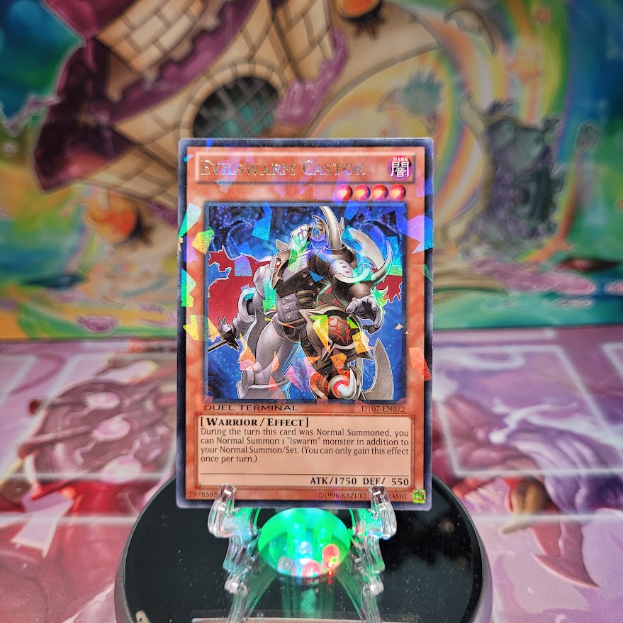 A Rare Duel Terminal "Evilswarm Castor" card from the Yugioh Set: Duel Terminal 7.