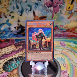 A Prismatic Secret Rare "Exosister Martha" card from the Yugioh 25th Anniversary Tin: Dueling Heroes set (MP23).