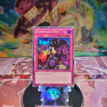 A Super Rare "Expendable Dai" card from the Yugioh Set: Lightning Overdrive.