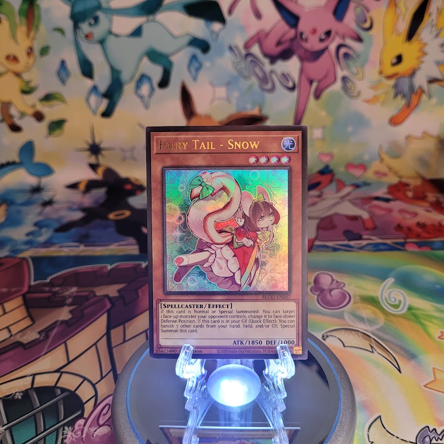 An Ultra Rare "Fairy Tail - Snow" card from the Yugioh Set: Battles of Legend: Glorious Gallery (BLGG).