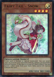 An Ultra Rare "Fairy Tail - Snow" card from the Yugioh Set: Battles of Legend: Glorious Gallery (BLGG).