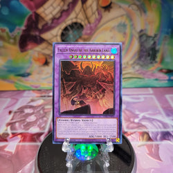 An Ultra Rare "Fallen Angel of the Golden Land" card from the Yugioh Set: Alliance Insight (ALIN).