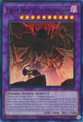 An Ultra Rare "Fallen Angel of the Golden Land" card from the Yugioh Set: Alliance Insight (ALIN).