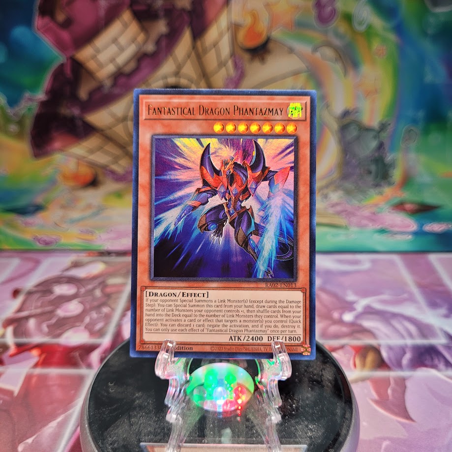 An Ultra Rare Alternate Art "Fantastical Dragon Phantazmay" card from the Yugioh Set: Rarity Collection 2 (RA02).