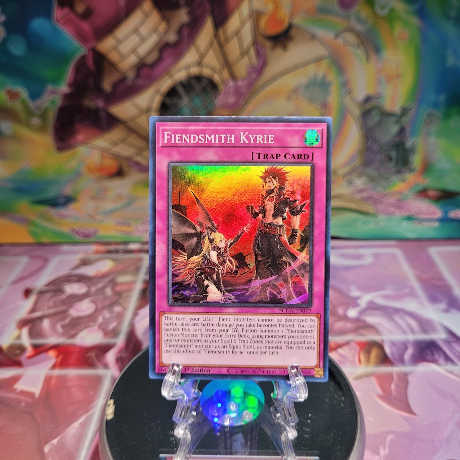 A Super Rare "Fiendsmith Kyrie" card from the Yugioh Set: Supreme Darkness (SUDA).