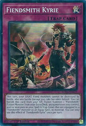 A Super Rare "Fiendsmith Kyrie" card from the Yugioh Set: Supreme Darkness (SUDA).