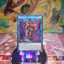 A Secret Rare "Fiendsmith's Requiem" card from the Yugioh Set: The Infinite Forbidden.