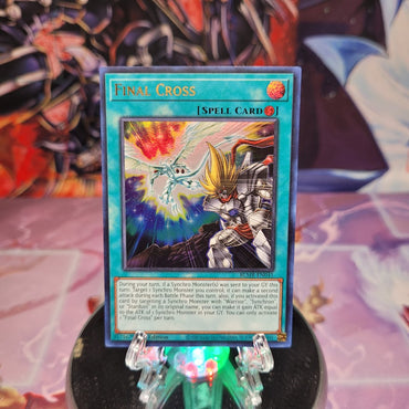 An Ultra Rare "Final Cross" card from the Yugioh Set: Battles of Legend: Monstrous Revenge.