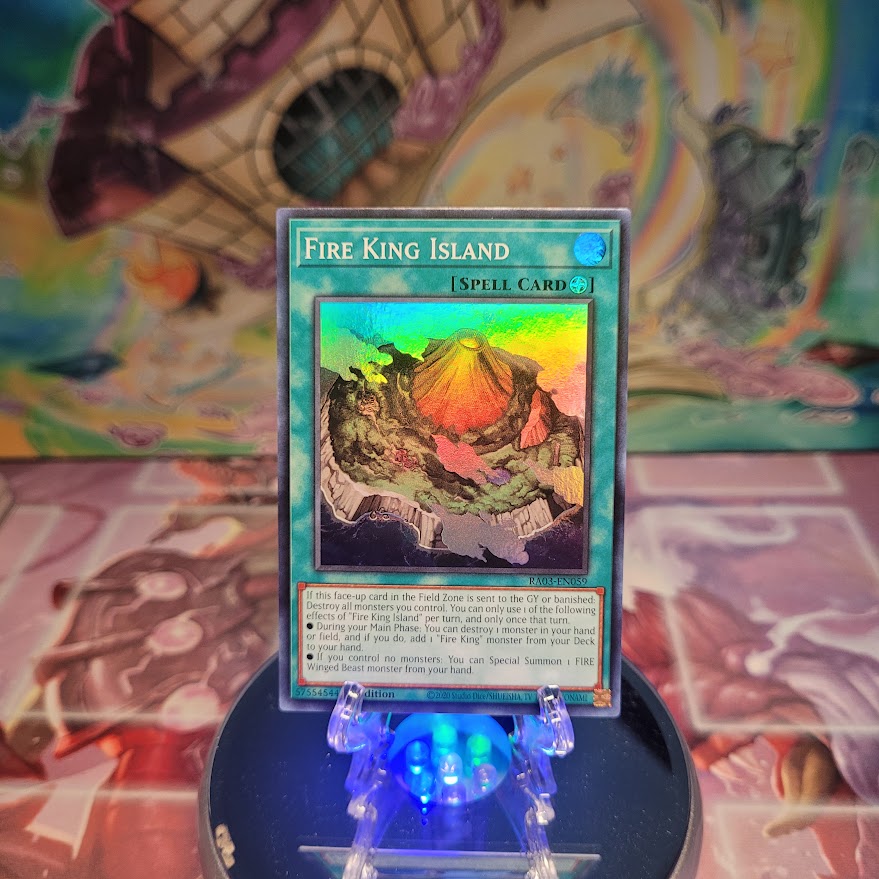 A Super Rare "Fire King " card from the Yugioh Set: Quarter Century Bonanza (RA03).