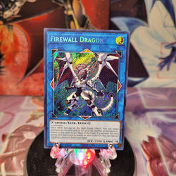 A Secret Rare "Firewall Dragon" card from the Yugioh Set: Code of the Duelist.