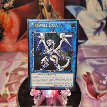 An Ultimate Rare "Firewall Dragon" card from the Yugioh OTS Tournament Pack 16 set (OP16).
